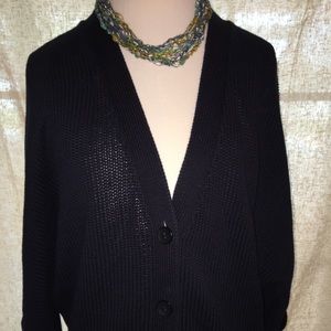 Loft sweater with batwing arms. Navy blue. XL